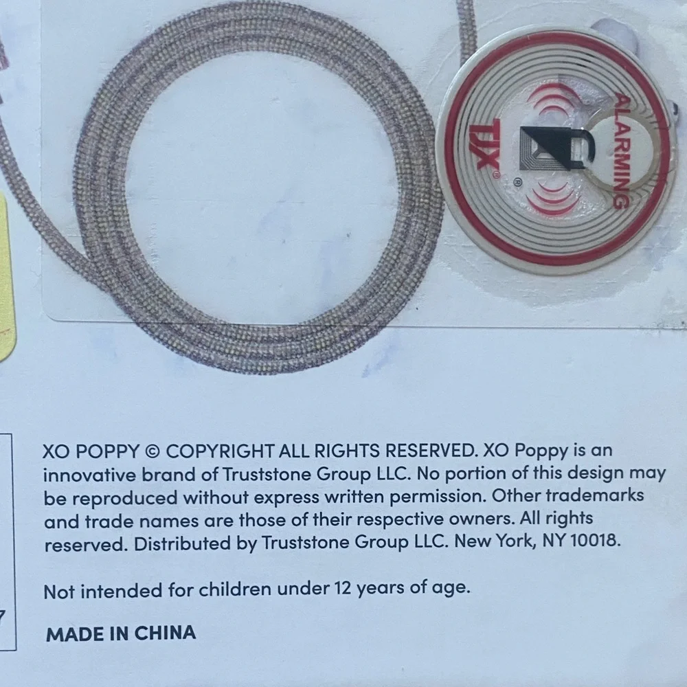 NEW Glitz & Glam XO Poppy Silver Rhinestone Charging Cable- 4 feet